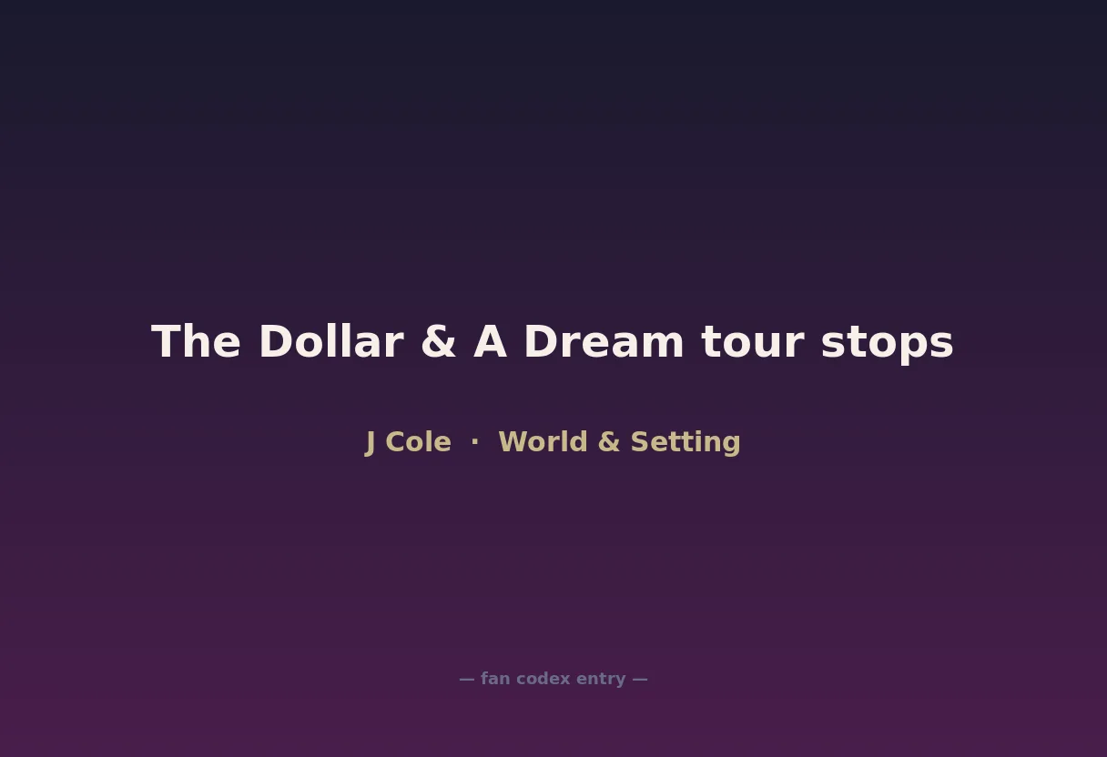 The Dollar & A Dream tour stops